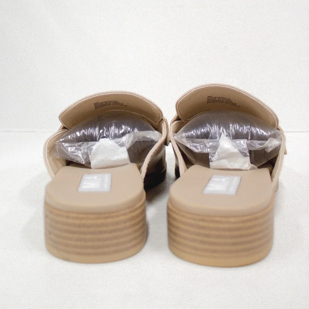 MIA Milia Beige Loafer Mule Women's Size 8 Slip-On Neutral Capsule Wardrobe Shoe